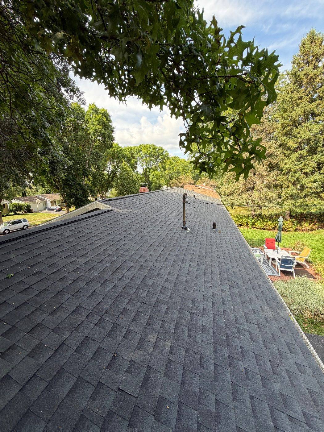 Charcoal shingles — the view from the ridge