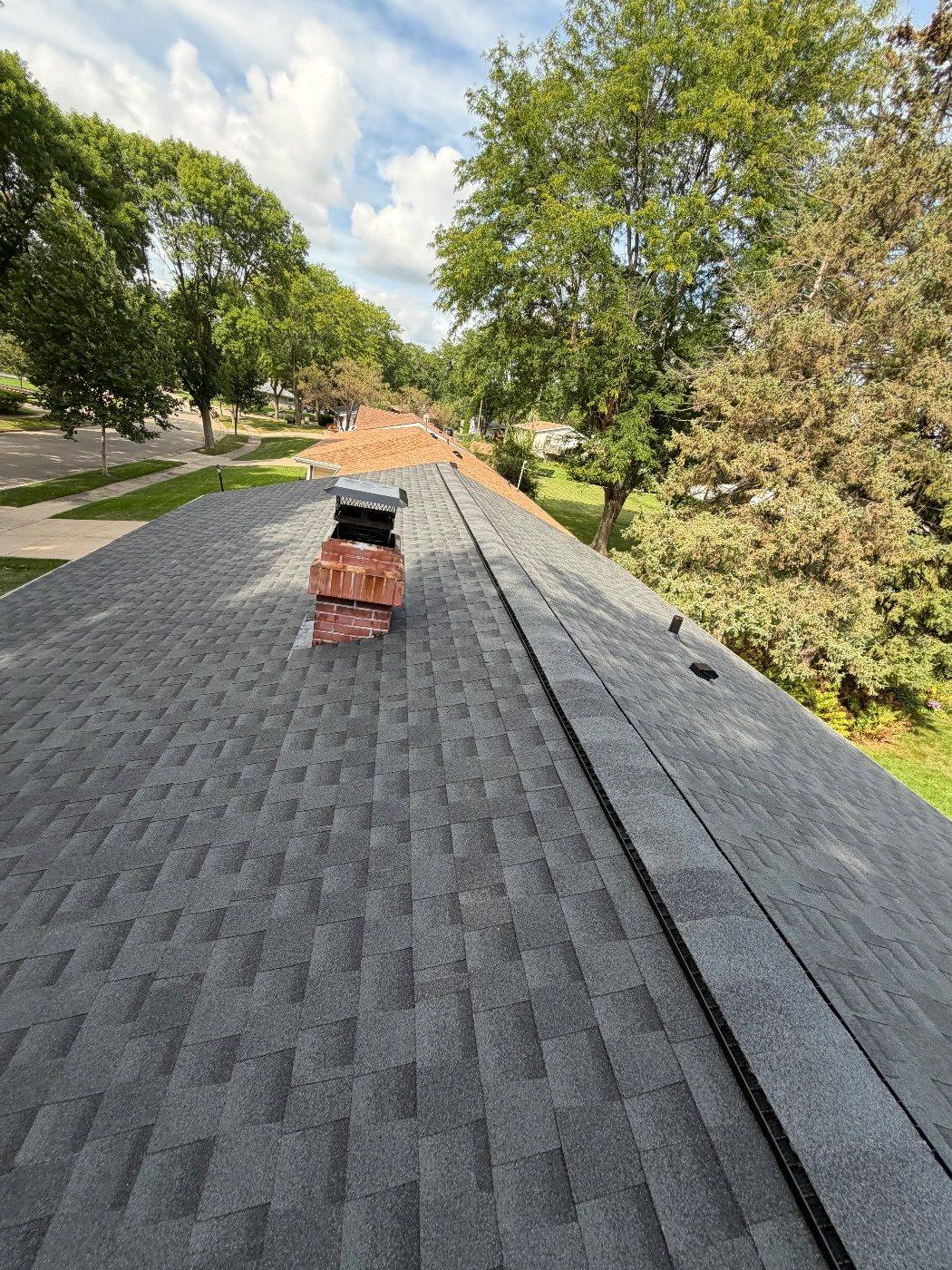 New roof: ridge vent and chimney detail