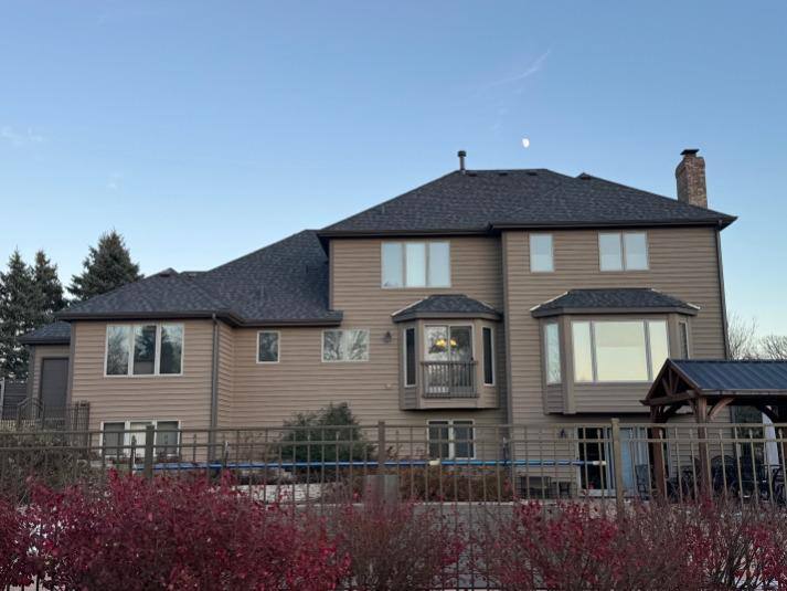 Finished roofline at dusk